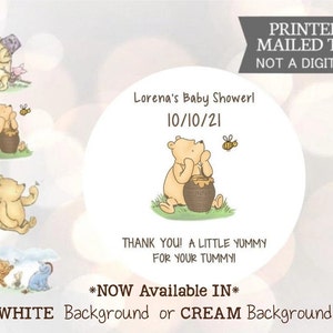 Winnie l'ourson, délicieux pour votre ventre, autocollants, douche de bébé, anniversaire, faveurs de miel, autocollants classiques Winnie l'ourson bébé