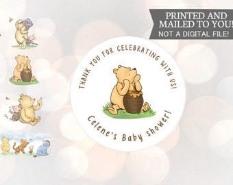 Winnie the Pooh Stickers, Thank You for Celebrating with Us! , Honey Favor, Baby Shower, , Classic Pooh