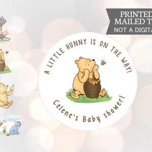 Winnie the Pooh, Un pequeño HUNNY está en camino, Pegatinas, Baby Shower, Cumpleaños, Recuerdos de miel, Pegatinas clásicas de Winnie the Pooh para bebé