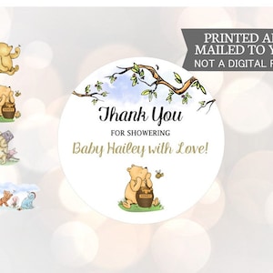 Winnie the Pooh, FOR SHOWERING , Stickers, Baby Shower, Birthday, Honey Favors, Classic Winnie the Pooh Baby stickers