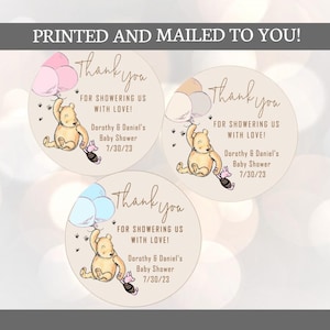 Baby Shower Winnie l'ourson, une douche d'amour, autocollants, baby shower, anniversaire, cadeaux de Noël, stickers classiques Winnie l'ourson bébé