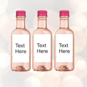 10 gepersonaliseerde mini wijnfles etiketten, rose gouden stickers, vintage bloemenlabel, bruids douche gunst zelfklevende sticker