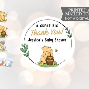 Winnie the Pooh, Yummy For Your Tummy, Stickers, Baby Shower, Birthday, Honey Favors, Classic Winnie the Pooh Baby stickers