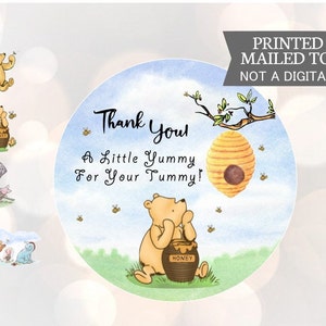 Winnie l’ourson, Un peu délicieux pour votre ventre, Autocollants, Baby Shower, Anniversaire, Honey Favors, Autocollants classiques Winnie the Pooh Baby