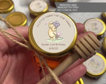 Winnie the Pooh, A little yummy for your tummy , Stickers, Baby Shower, Birthday, Honey Favors, Classic Winnie the Pooh Baby stickers