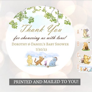 Winnie the Pooh, bañándonos con amor, pegatinas, Baby Shower, cumpleaños, favores de miel, pegatinas clásicas de Winnie the Pooh Baby