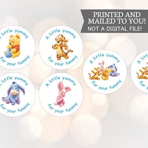 Winnie l’ourson chocolat Kiss Stickers Baby Shower ET OU Fête d’anniversaire Un peu délicieux pour votre ventre