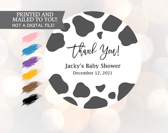 Cow Theme  Labels Baby Shower, Cow Birthday Stickers, Cow Favor Sticker, Thank Moo Stickers, Cow Thank You Stickers, Birthday,
