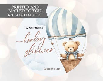 Pegatinas de regalo de We Can Bearly Wait, etiquetas de regalo para baby shower con forma de osito de peluche, osito de peluche para niño en baby shower, osito para niña en baby shower