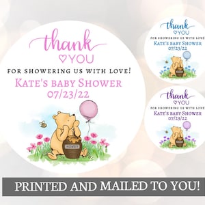 Winnie the Pooh, colmándonos de amor, Pegatinas, Baby Shower, Cumpleaños, Recuerdos de miel, Pegatinas clásicas de bebé de Winnie the Pooh