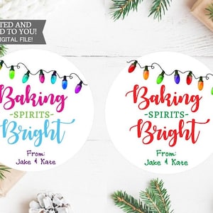 Baking Spirits Bright Stickers Christmas Stickers From the Kitchen of Baking Labels Baked Goods Cookies Treat Stickers Baked with Love
