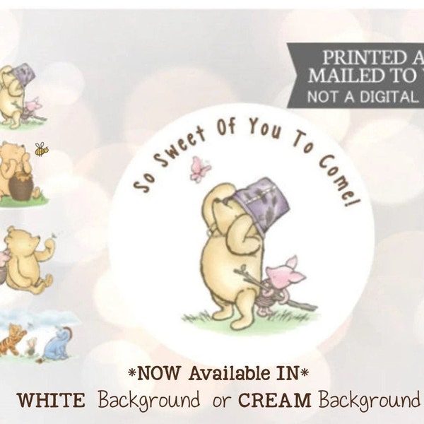 So Sweet Of You To Come, Winnie the Pooh Stickers, Honey Favor, Baby Shower, Birthday,