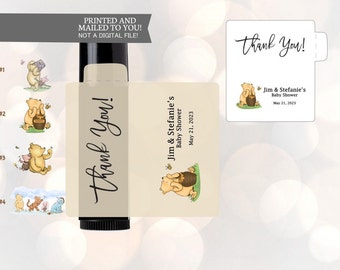 12 Lip Balm Labels , Winnie the Pooh, thank you for coming , Stickers, Baby Shower, Birthday, Honey Favors, Classic Winnie the Pooh Baby