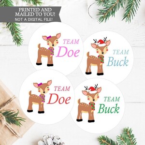 Pegatinas de Revelación de Género de Navidad de Buck o Ciervo / Pegatina de Revelación de Género de Buck o Ciervo / Pegatina de Revelación de Género
