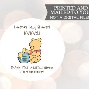 Winnie l’ourson, Yummy For Your Tummy, Autocollants, Baby Shower, Anniversaire, Honey Favors, Baby Winnie the Pooh Baby stickers