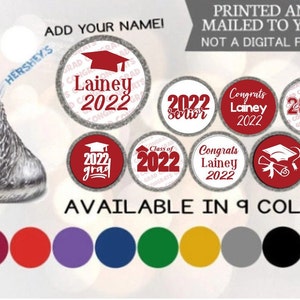 2025 Personalized Hershey Kiss Stickers (108) Graduation Party Decorations , Grad Envelope Seals, Graduation Party Favors, Grad Candy Labelr