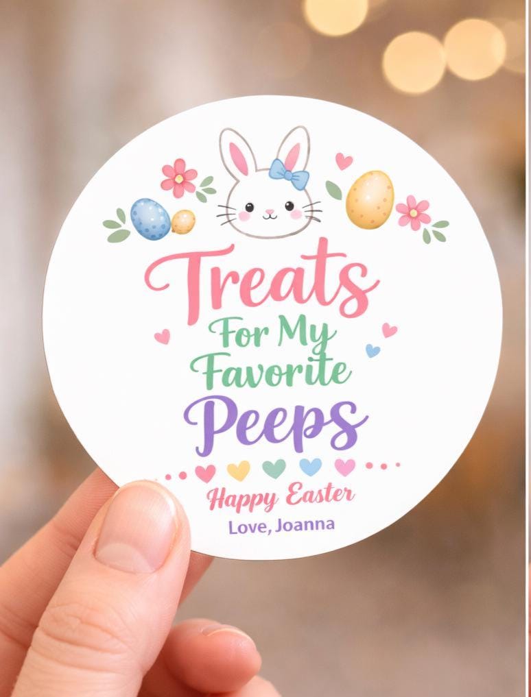 Easter Stickers, Treats for My Peeps Stickers, Bag Stickers, Labels ...