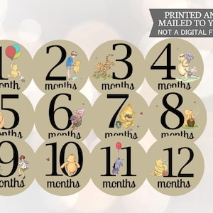 Classic Winnie the Pooh Monthly Stickers, Winnie the Pooh Stickers, Pooh Bear, Onesie Stickers, Baby Shower Geschenk, Ferkel, Tigger