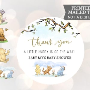 la miel está en camino, pegatinas, Baby Shower, cumpleaños, favores de miel, pegatinas clásicas de Winnie the Pooh Baby, Winnie the Pooh,