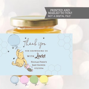 Pots de miel bébé Winnie l'ourson, une douche d'amour !  , Stickers, Baby shower, Anniversaire, Cadeaux de Noël, Classique Winnie l'ourson Baby