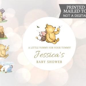 Winnie the Pooh Stickers, Un peu de miam pour votre ventre, Honey Favor, Baby Shower, Anniversaire, Ourson classique