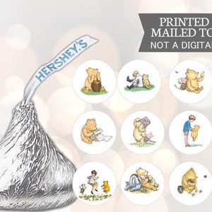 Baby Classic Christopher Robin Winnie the Pooh Baby Shower of Birthday Hershey Kiss Stickers 108 per vel