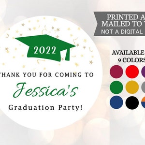 Graduation Thank you Stickers, Graduation Favor Stickers, Class of  Stickers, Thank You Stickers, Printed Favor Stickers