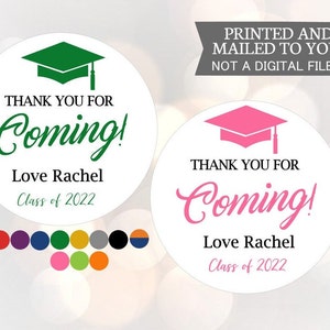2023 Graduation Thank you Stickers, Graduation Favor Stickers, Class of  Stickers, Thank You Stickers, Printed Favor Stickers