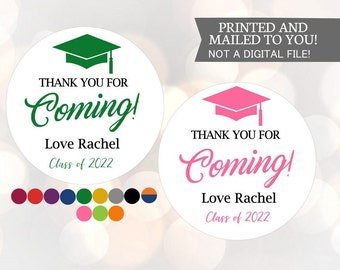 2023 Graduation Thank you Stickers, Graduation Favor Stickers, Class of  Stickers, Thank You Stickers, Printed Favor Stickers