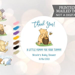 Winnie l’ourson, Yummy For Your Tummy, Autocollants, Baby Shower, Anniversaire, Honey Favors, Autocollants classiques Winnie the Pooh Baby