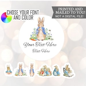 Peter Rabbit Aufkleber, HÄSCHEN Thema, Babyparty, Geburtstagsfeier, Danke, Personalisiert, Favor Bag Aufkleber, Glasetiketten, Hase Babyparty