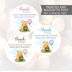 Winnie l’ourson, petit délicieux pour votre ventre, Autocollants, Baby Shower, Anniversaire, Honey Favors, Autocollants classiques Winnie the Pooh Baby