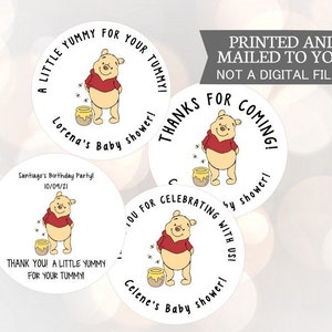 Winnie l'ourson, Délicieux pour votre ventre, Merci d'être venu, Délicieux pour votre ventre, Célébration, Cadeaux cadeaux, Stickers bébé classique Winnie l'ourson