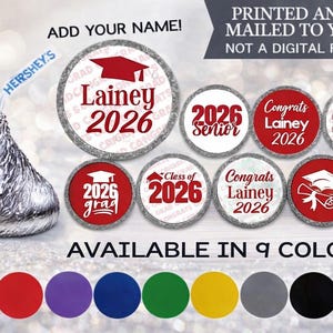 2026 Adesivi personalizzati Hershey Kiss (108) Decorazioni per feste di laurea, Sigilli per buste di laurea, Bomboniere per feste di laurea, Etichettatrice per caramelle di laurea