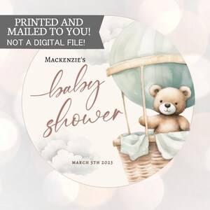 We Can Bearly Wait Favor Stickers, Teddy Bear baby shower favor labels labels, teddy bear baby shower boy, bear shower girl