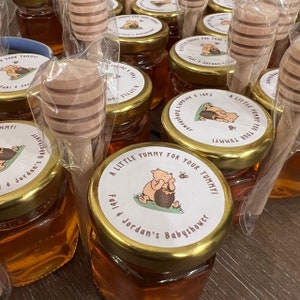 Winnie the Pooh, Yummy For Your Tummy, Stickers, Baby Shower, Birthday, Honey Favors, Classic Winnie the Pooh Baby stickers