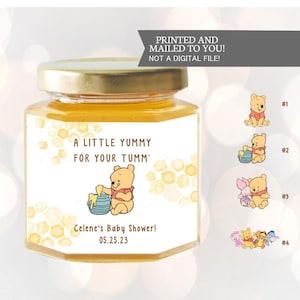 Pots de miel pour bébé Winnie l'ourson, Un peu de gourmandise pour le ventre, Stickers, Baby shower, Anniversaire, Cadeaux pour le miel, Classique Winnie l'ourson pour bébé