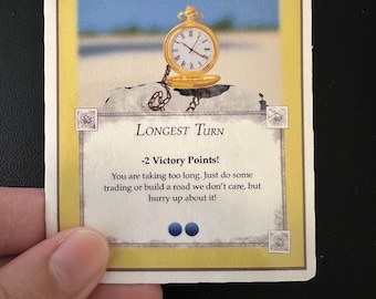 Longest Turn | Funny Catan Board Game Sticker | Durable Vinyl Plastic | Glossy Finish | Handmade