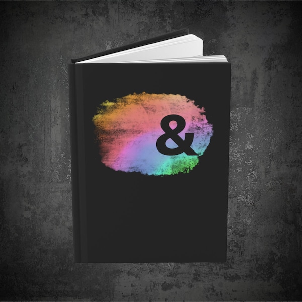 System Journal - for DID, OSDD, Median, and Other Systems - Hardcover with Matte Finish - Ampersand/& on Rainbow Paint
