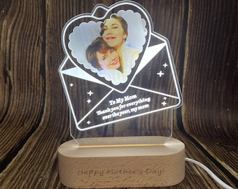 Personalised Acrylic Night Light Gifts for Mum,Best Gifts For Mommy Grandma Nana,Mother's Day Gift,Mom and Daughter Gift,Gift For Mom