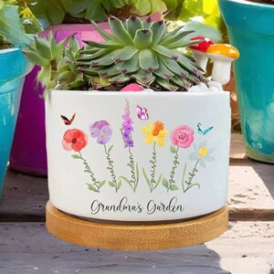 Custom Grandma's Garden Flower Vase,Mother's Day Gift,Grandkid Name Flower Vase,Birthflower Vase,Wildflower Gifts,Grandma Garden Gifts image 7