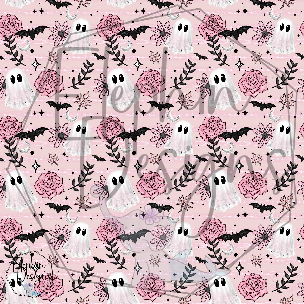 Pink Floral Ghost Seamless Pattern Vinyl - Etsy