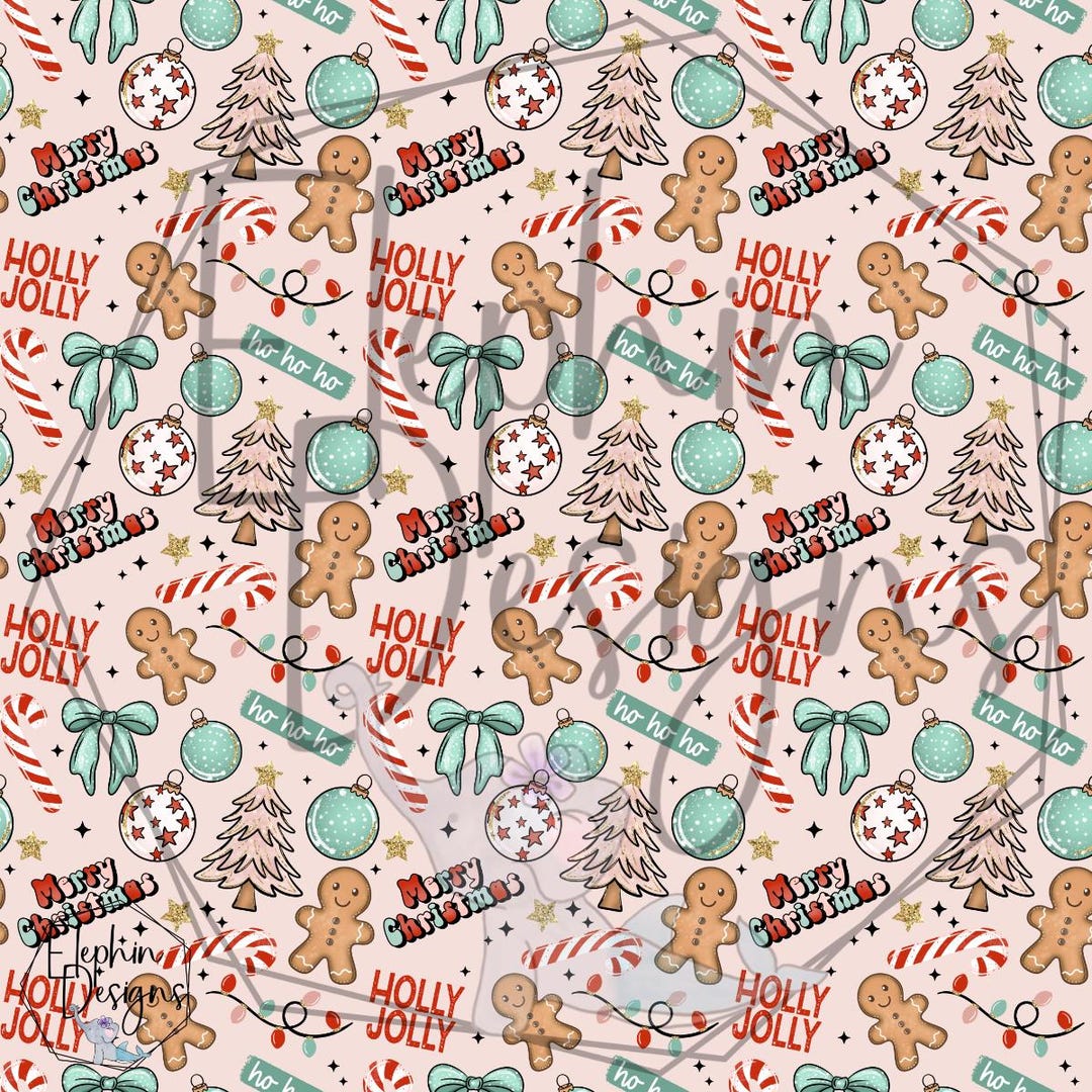Merry Christmas Collage Seamless Pattern Vinyl - Etsy