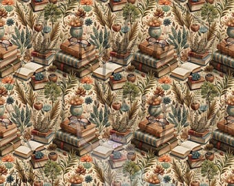 Cottagecore Library (12) Pattern Vinyl