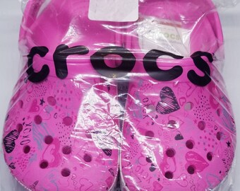 Crocs Platform Clog Professionally Hydro Dipped With XOXO Film Sz 1J Kids NWT In Bag