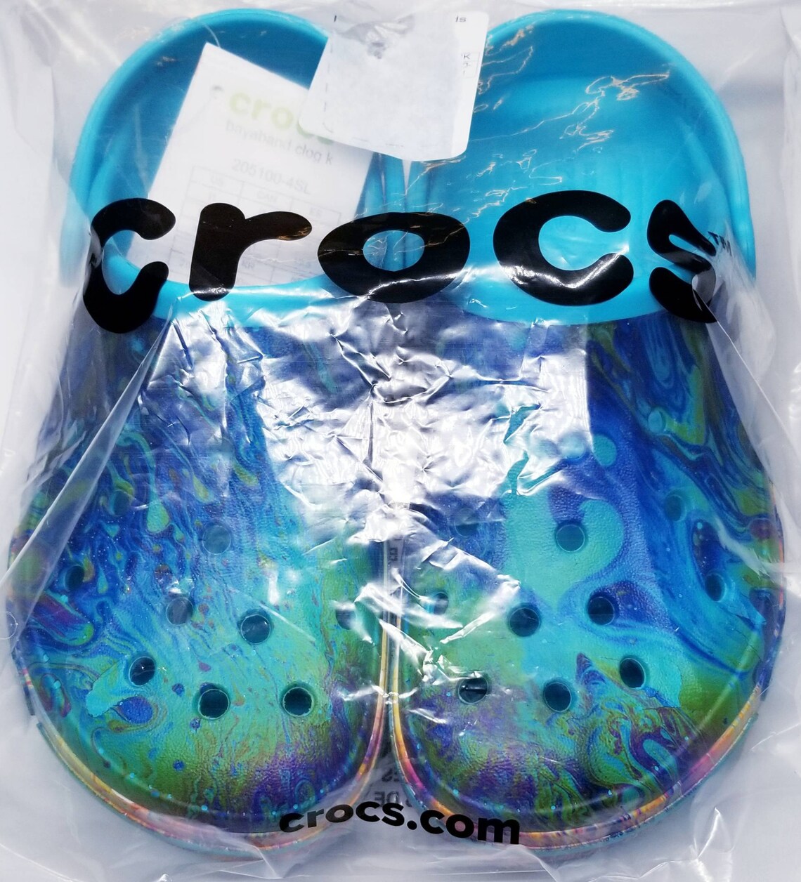 Crocs Bayaband Clog Professionally Hydro Dipped With Oil Slick Etsy