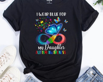 I Wear Blue for My Daughter Autism Awareness DTF Transfer