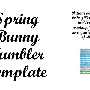 Rhinestone Tumbler Spring Bunny Pattern TEMPLATE