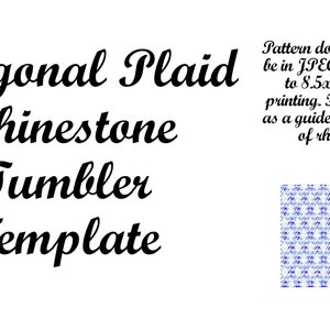 Rhinestone Tumbler Diagonal Plaid Pattern TEMPLATE