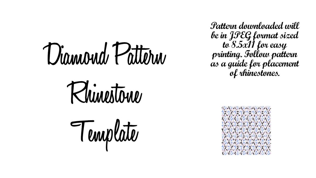 Diamond Pattern Rhinestone Pen TEMPLATE Etsy